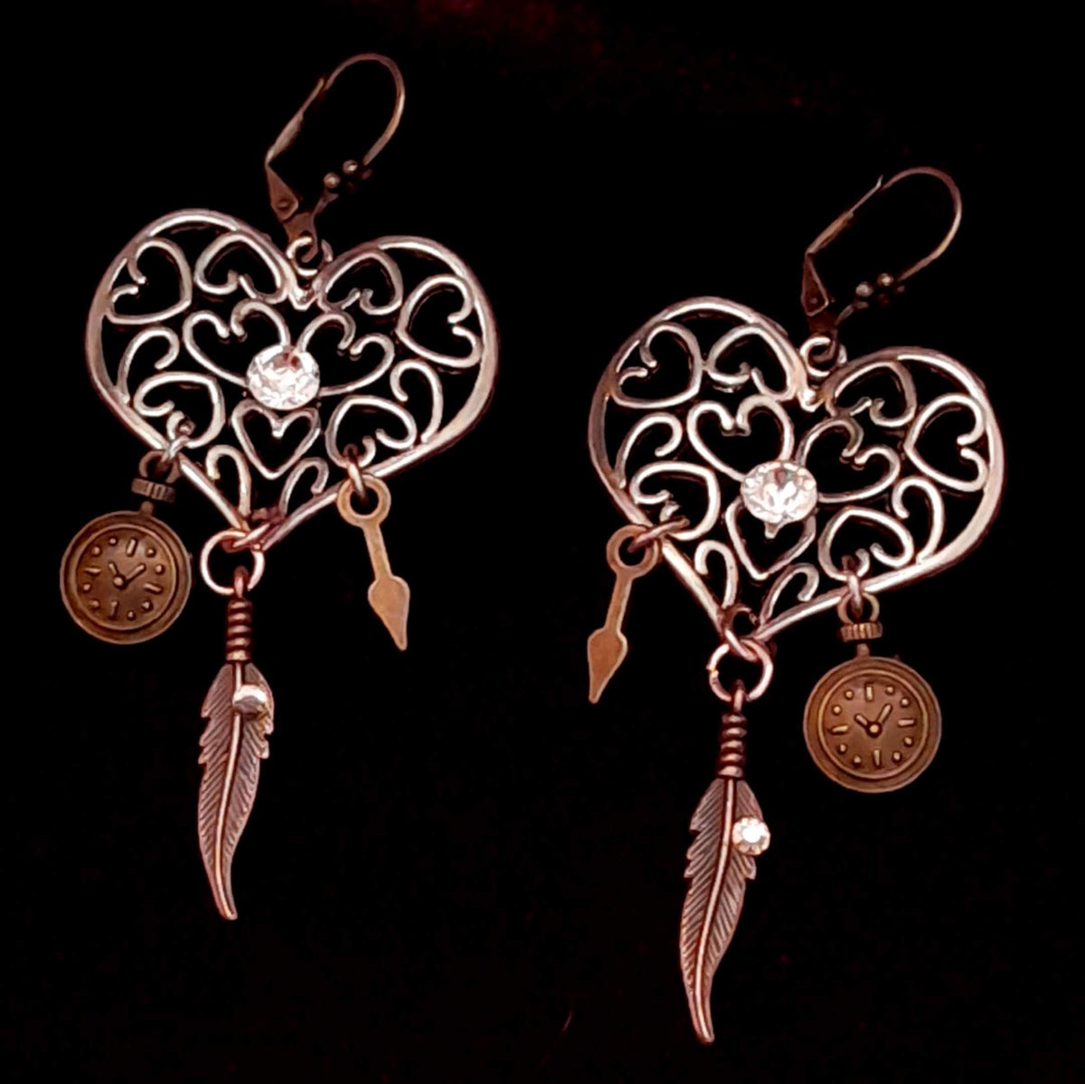 Chandelier Boho Heart Earrings