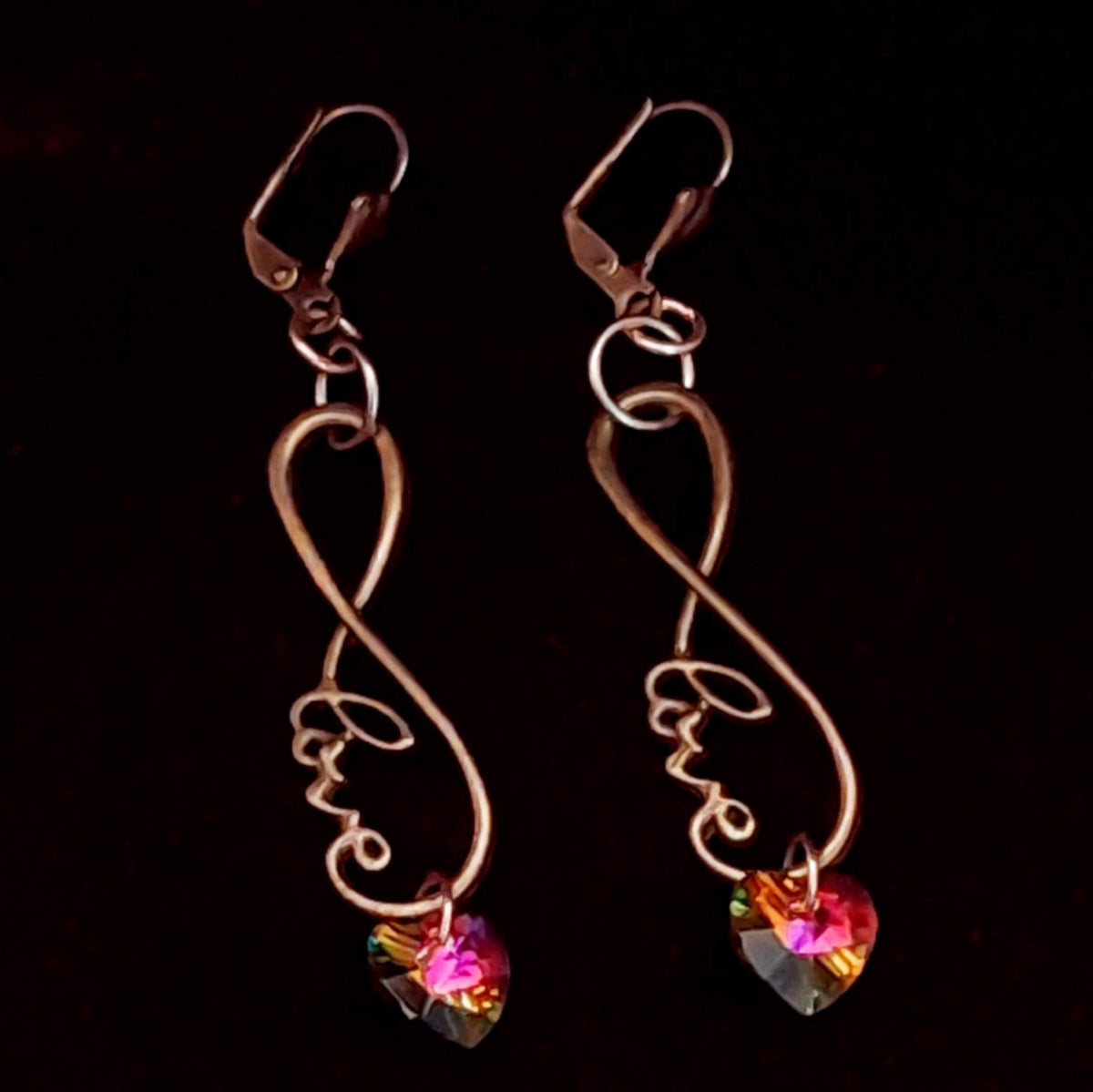 Eternity Crystal Heart Earrings