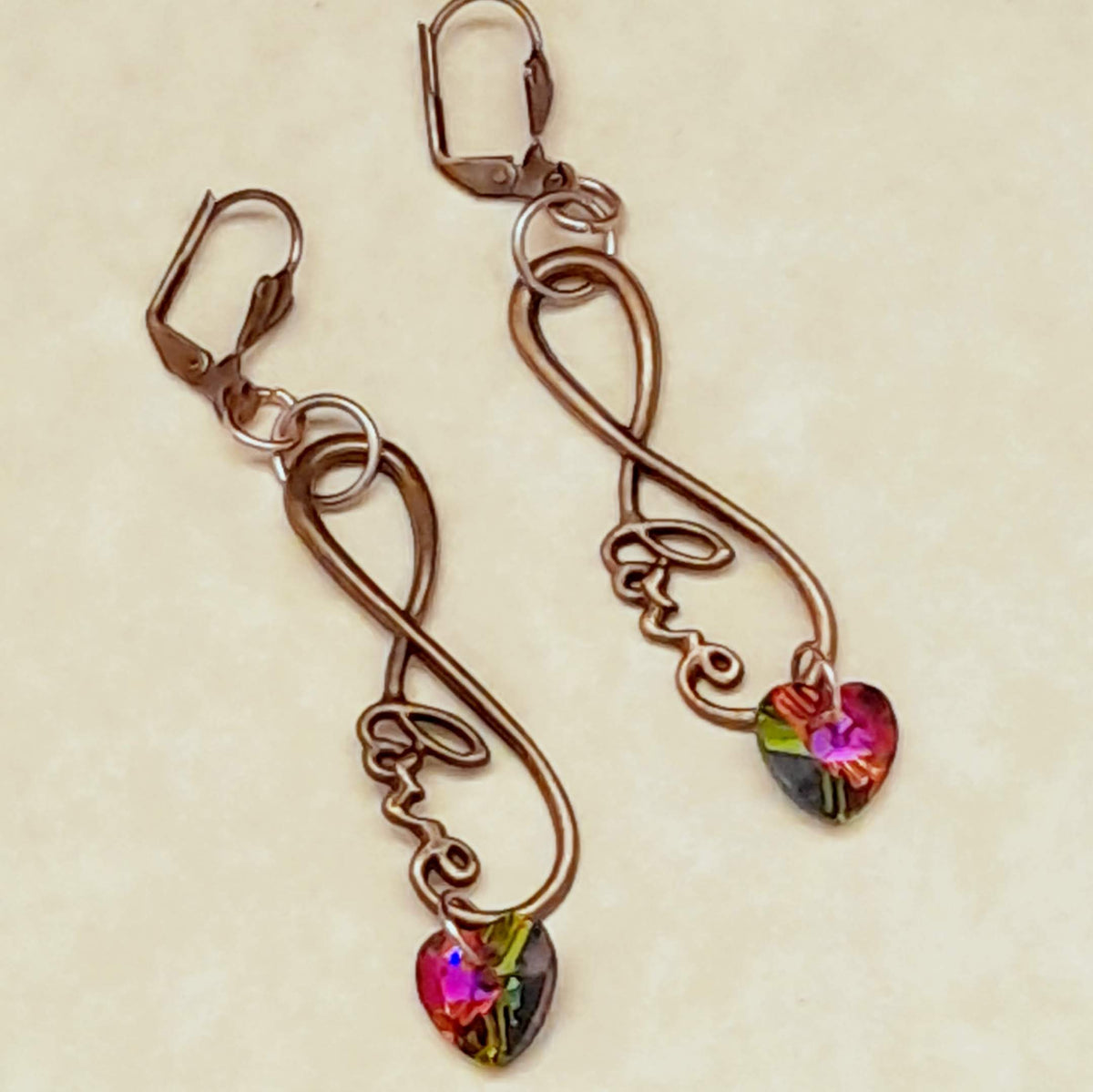 Eternity Crystal Heart Earrings