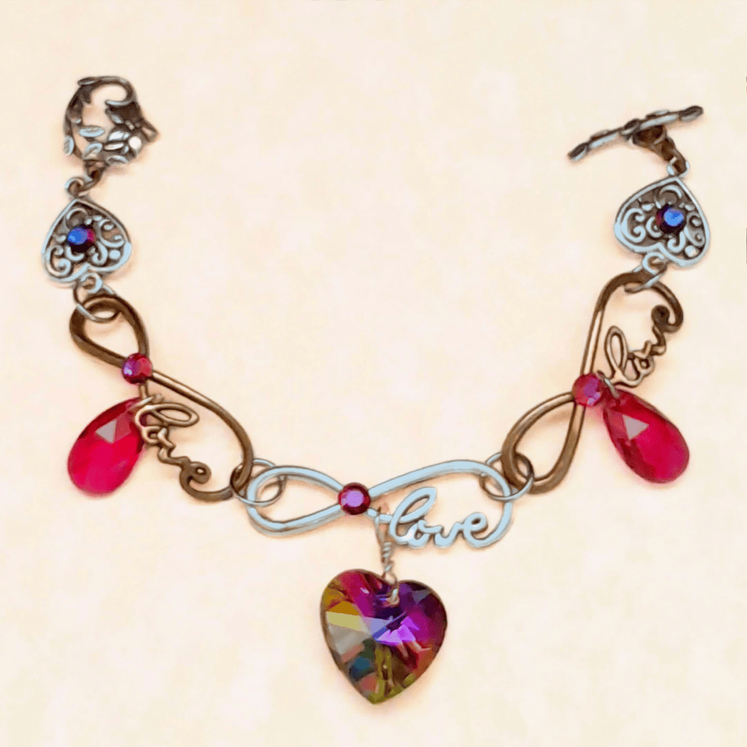 Eternity Crystal Hearts Bracelet