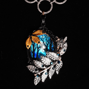 Blue Forest Cabochon Necklace