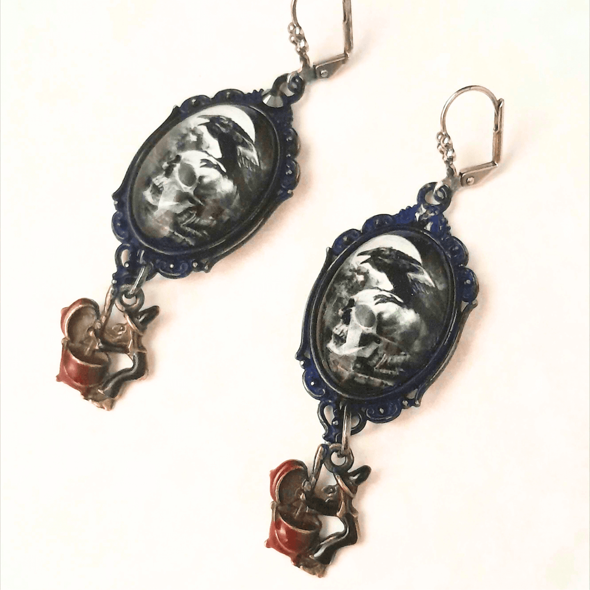 Crow & Skull Witchy Earrings