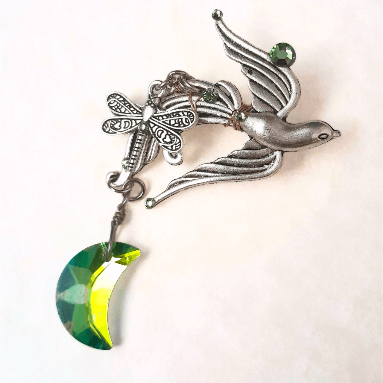 Phoenix & Dragonfly Fantasy Brooch Pin