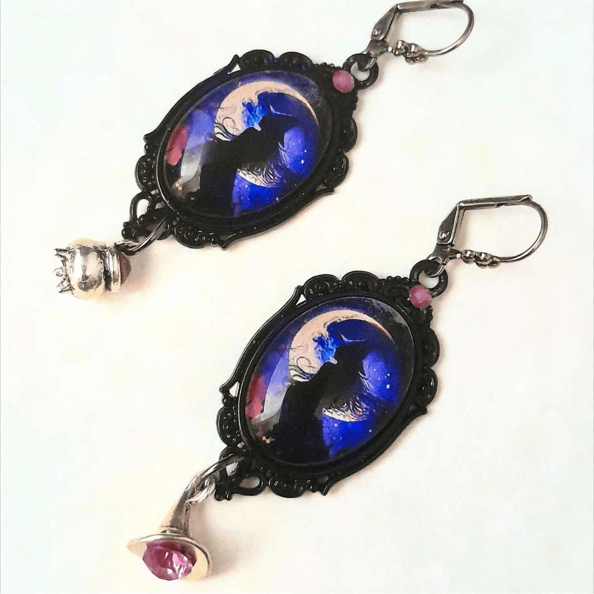 Purple Witchy Cabochon Earrings