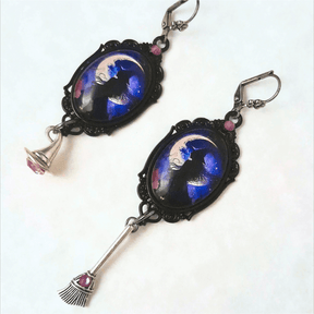 Purple Witchy Fairytale Cabochon Earrings