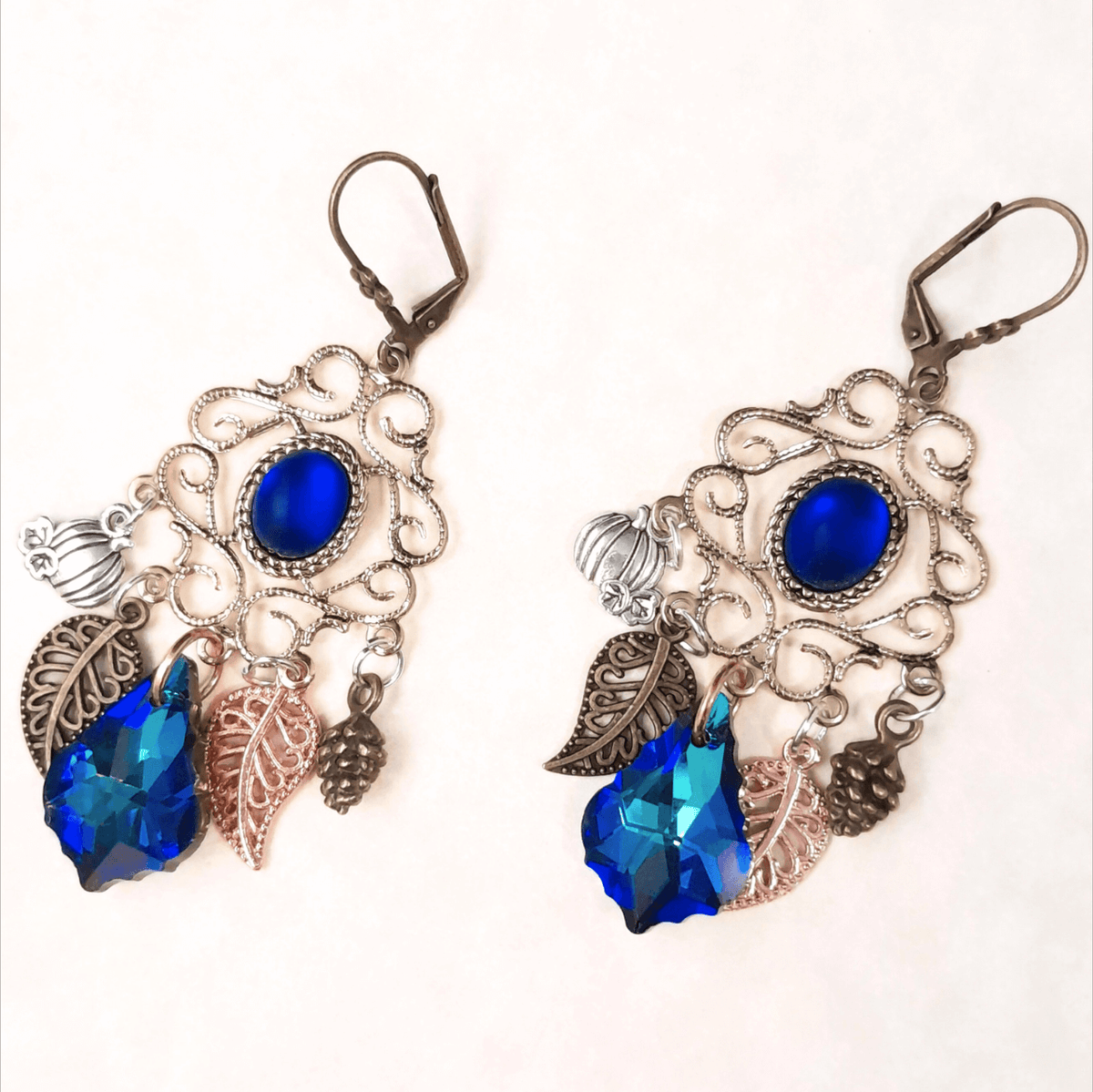 Blue Crystal Chandelier Earrings