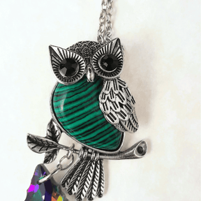 Green Malachite Owl Necklace