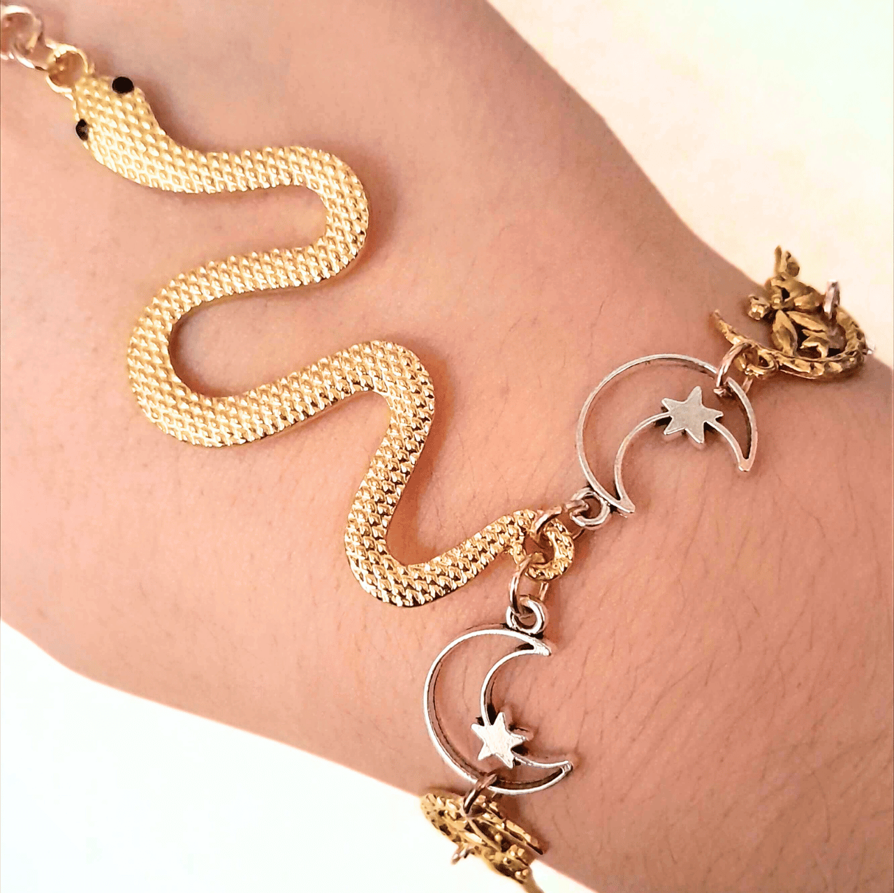 Gold Snake Fairy Fantasy Hand Chain