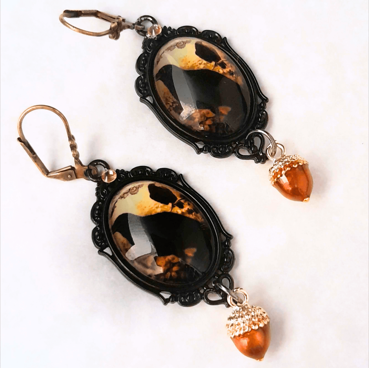 Witchy Crow & Acorn Earrings