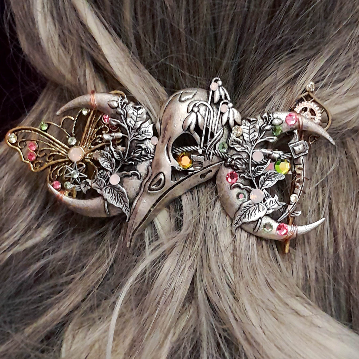 Butterfly Hairclip Crescent Moons Barrette
