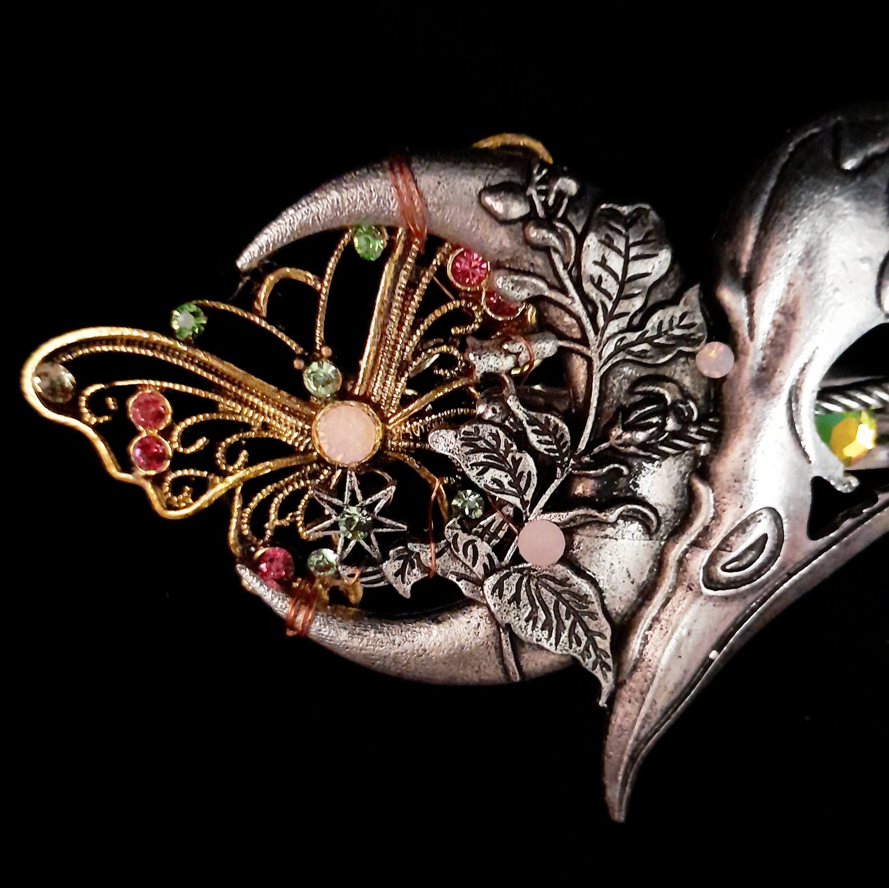 Butterfly Hairclip Crescent Moons Barrette