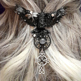 Black Raven Hairclip - Hummingbird Dragonfly Barrette