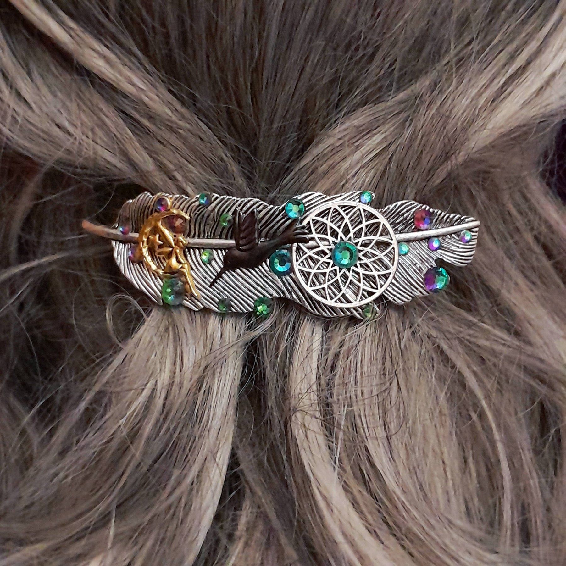 Feather Hairclip Hummingbird Bohemian Style Barrette