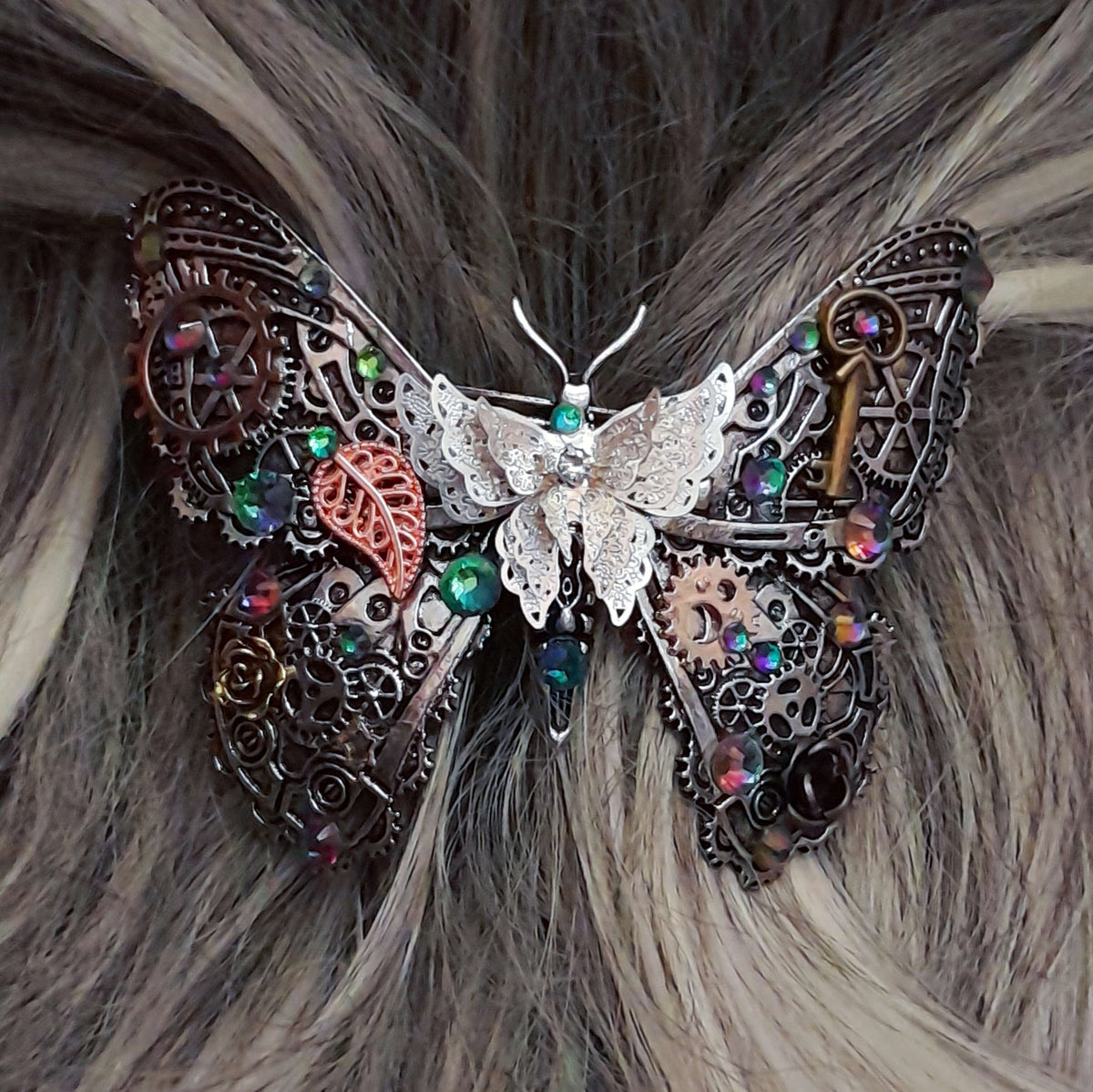 Butterfly Hair Clip Statement Steampunk Barrette