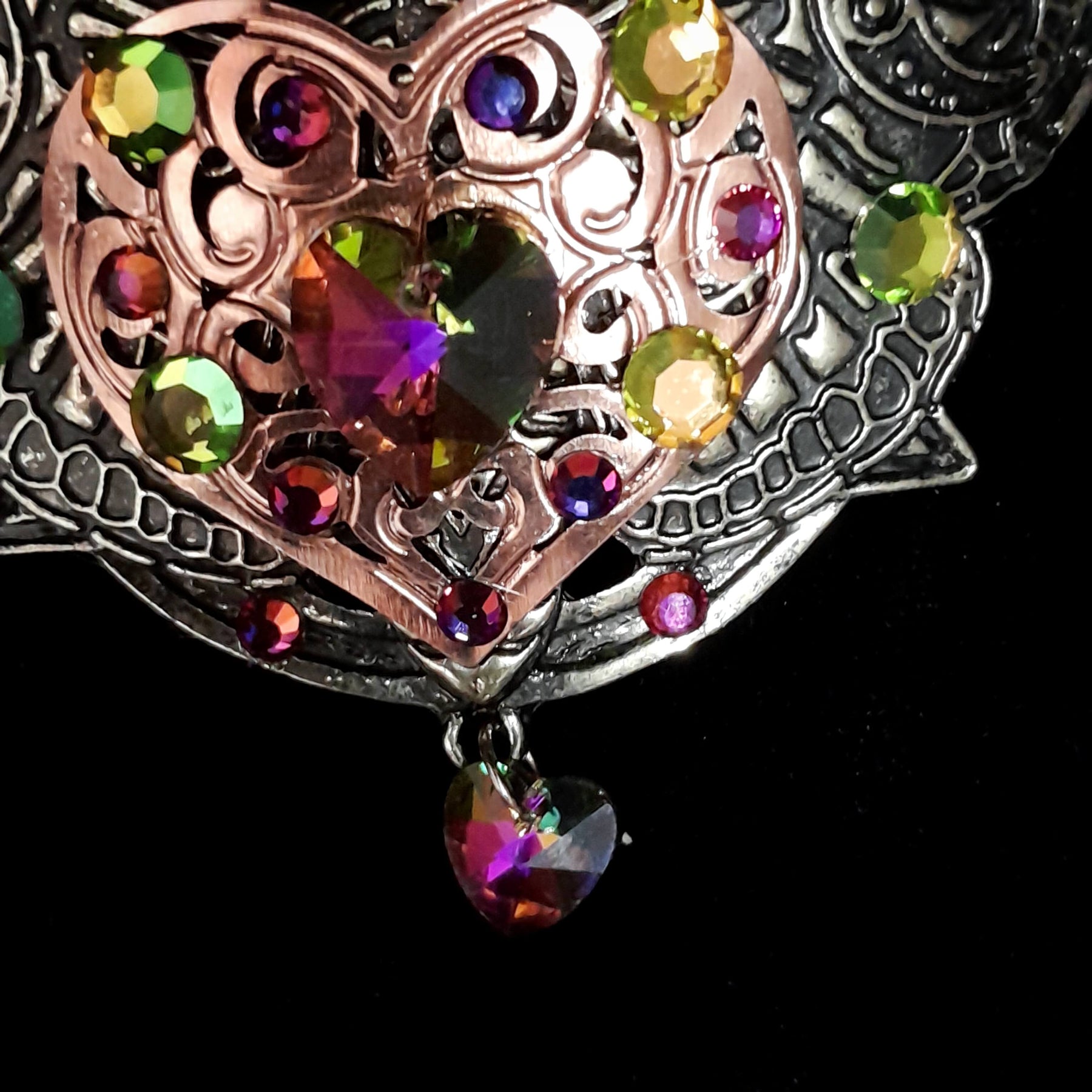 Bohemian Style Hairclip Crystal Heart Barrette