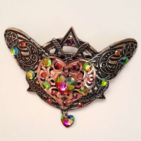 Bohemian Style Hairclip Crystal Heart Barrette