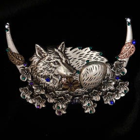 Purple Crystal Hairclip Wolf Barrette