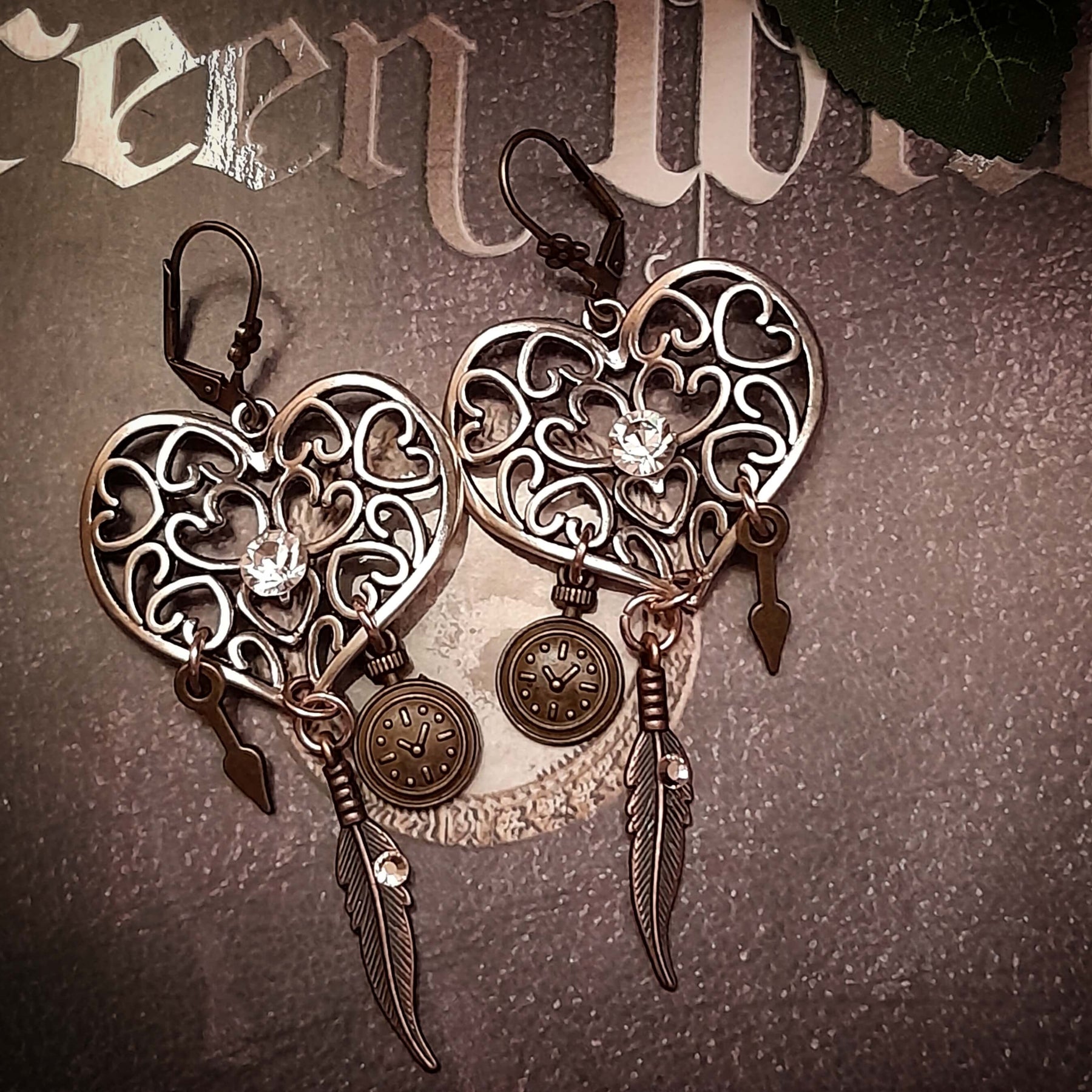 Chandelier Boho Heart Earrings