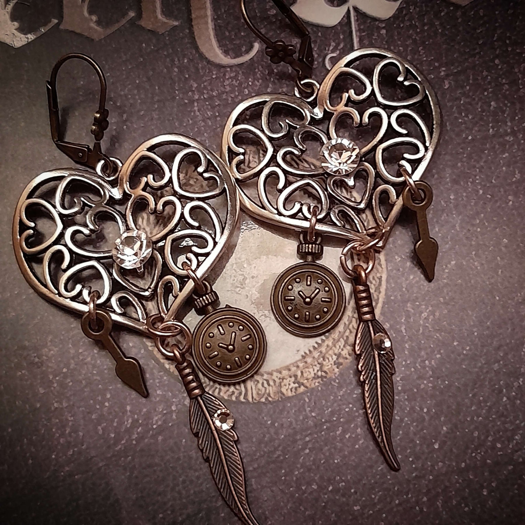 Chandelier Boho Heart Earrings