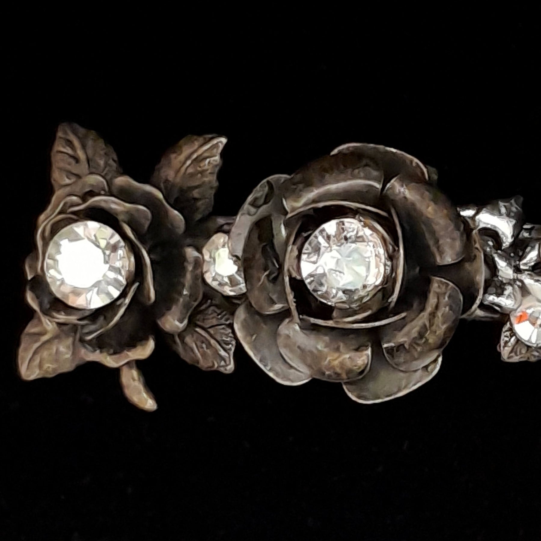 Crystal Hairclip Rose Flowers Barrette