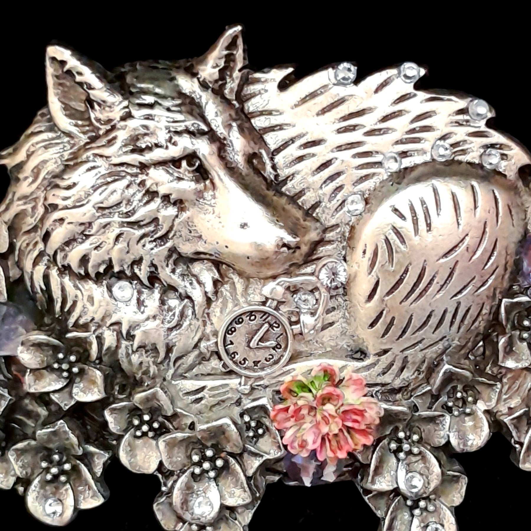 Lavender Crystal Hairclip Wolf Barrette