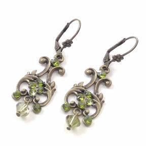 Green victorian earrings