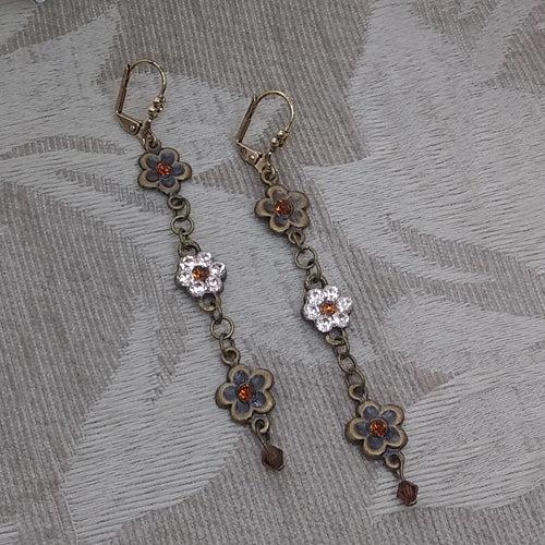 very long earrings flower jewelry